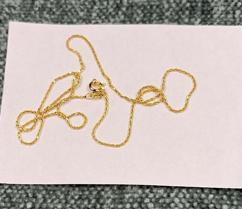 Rishi Alexander 14kt Gold Plated Sterling Silver Diamond Cut Rope 1mm 18" Chain
